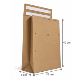 Envelope de papel kraft E-commerce com 2 fitas dupla face M